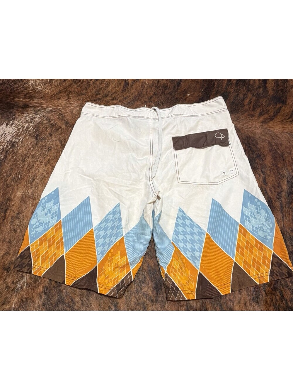Ocean Pacific (OP) boardshorts argyle and houndstooth diamond pattern Men’s 38